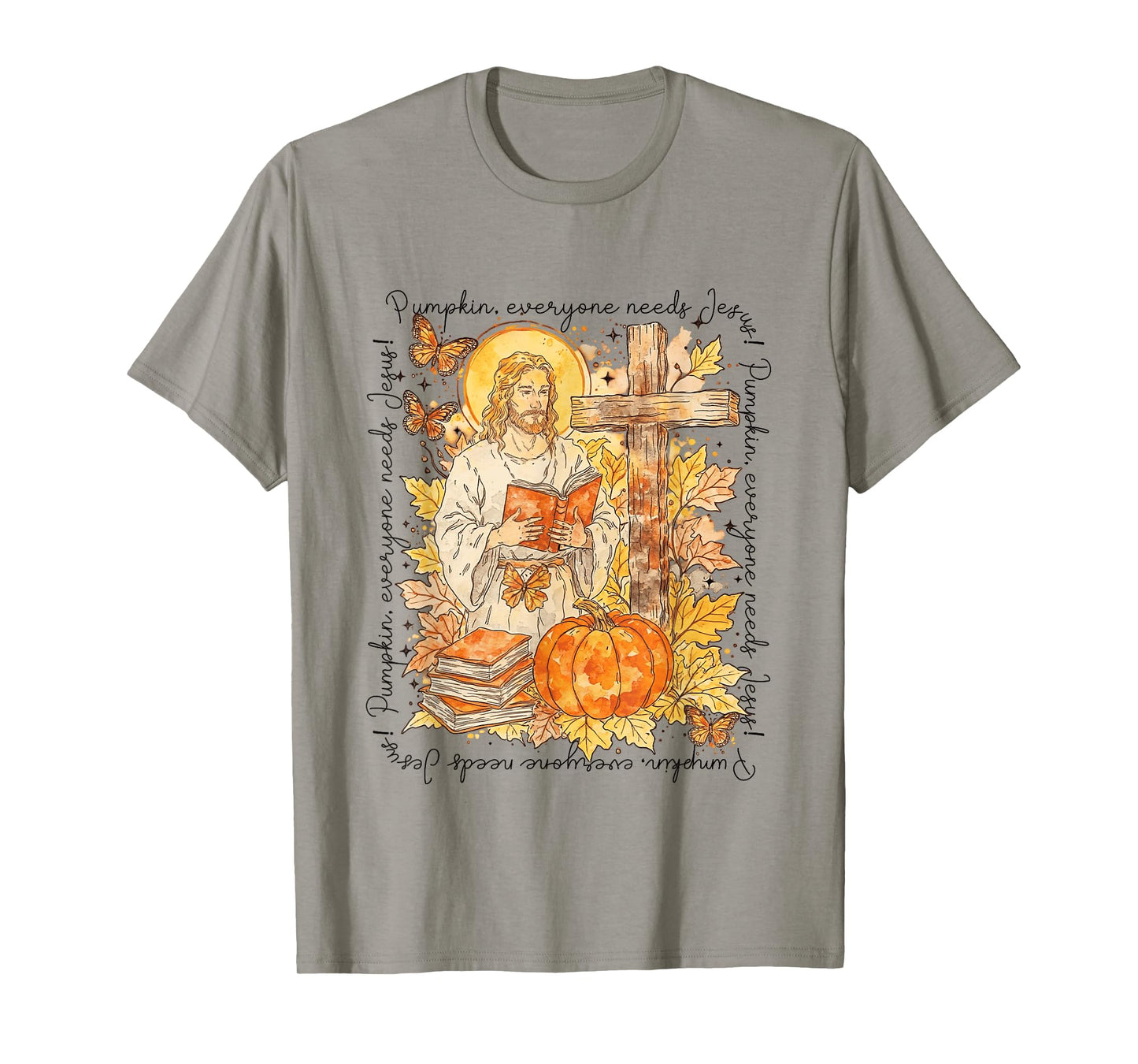 Pumpkin Everyone Needs Jesus Christian Fall Bible Religious T-Shirt