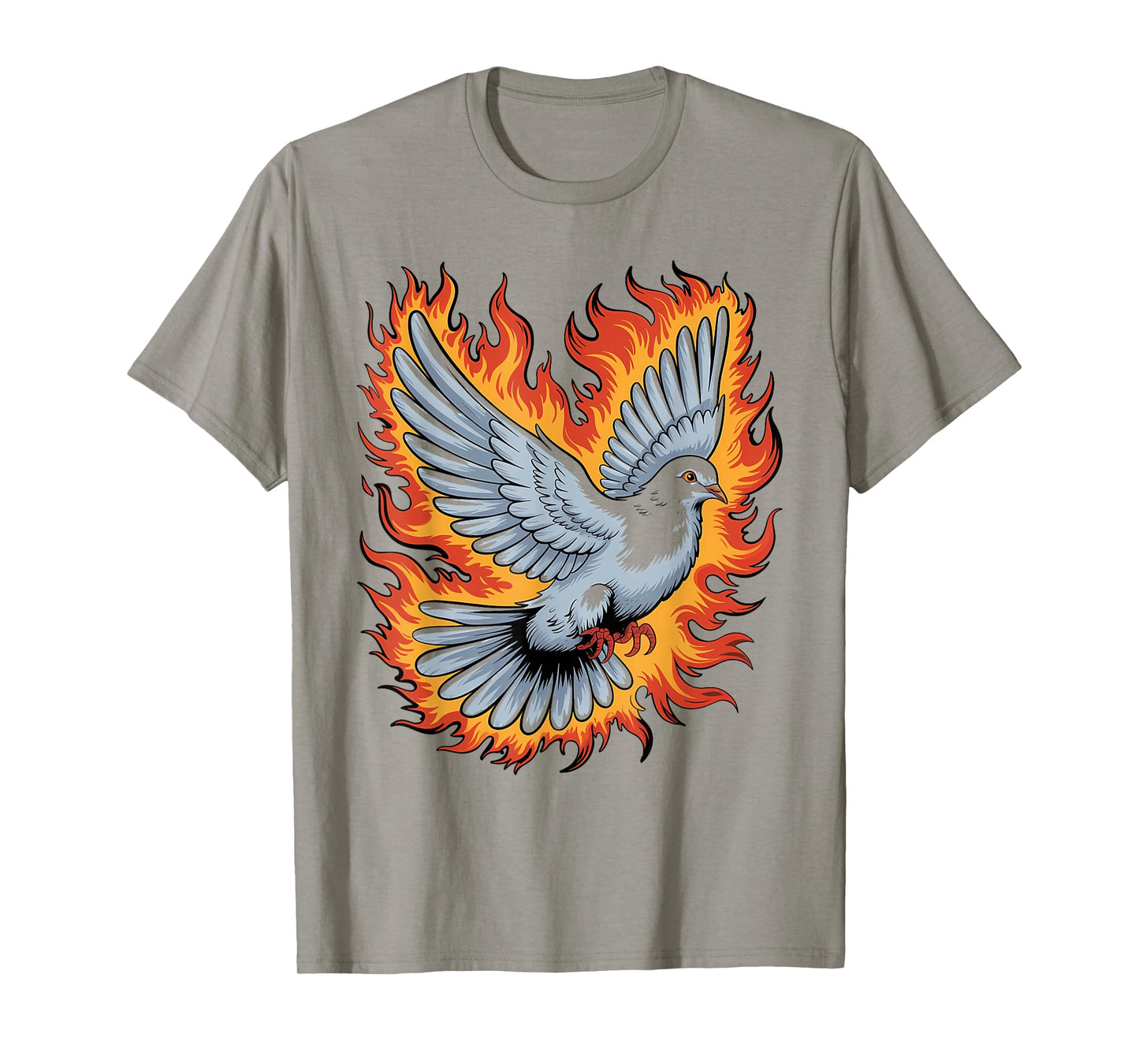 Fiery Dove Rising Spiritual Art T-Shirt
