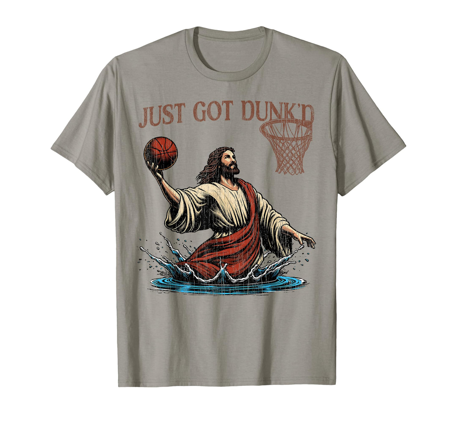 Just Got Dunked Funny Baptism Jesus Christian Basketball T-Shirt