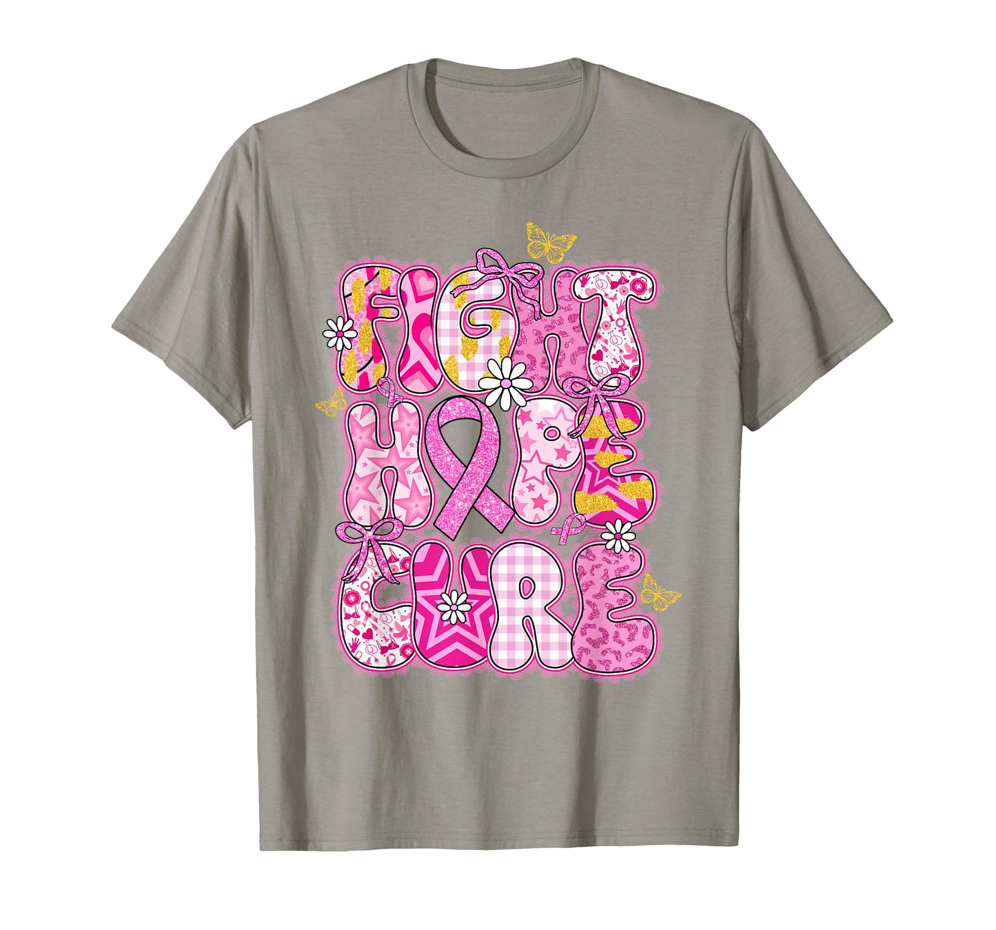 Faith Hope Cure Breast Cancer October We Wear Pink Women T-Shirt