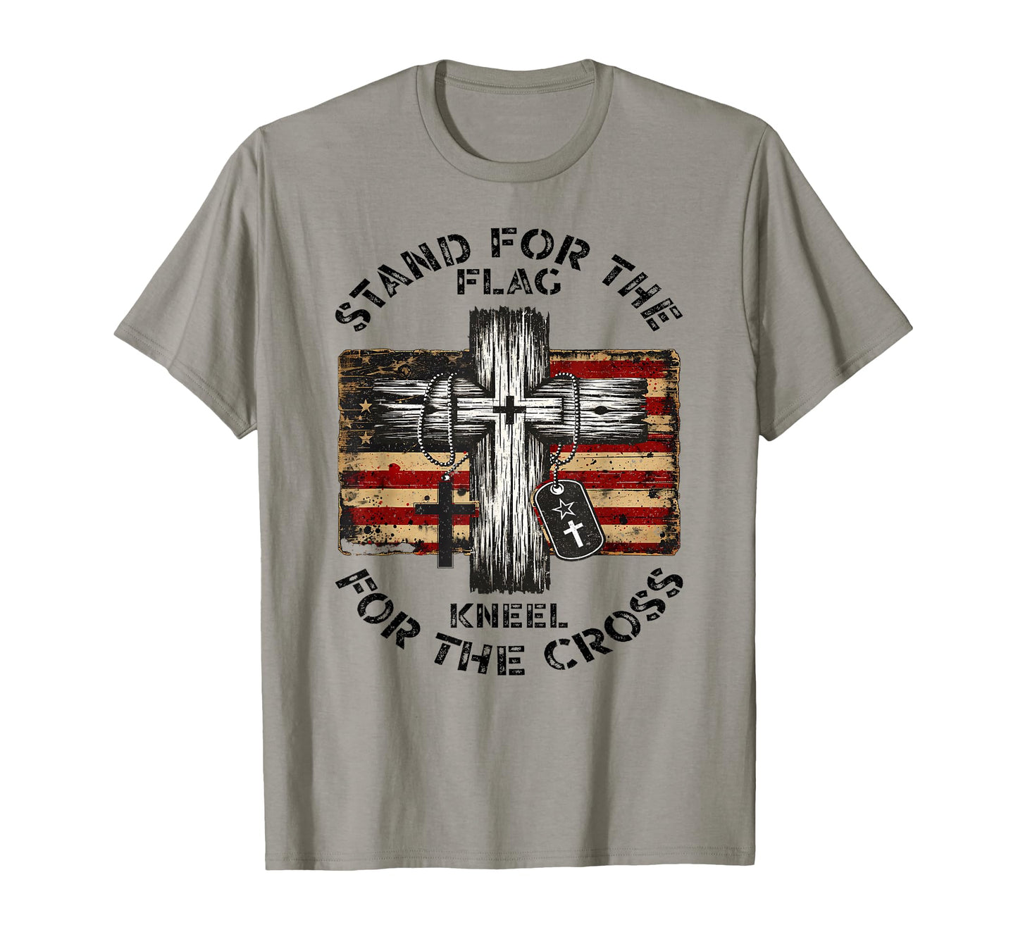 Stand for the Flag kneel for the cross USA Christian Flag T-Shirt