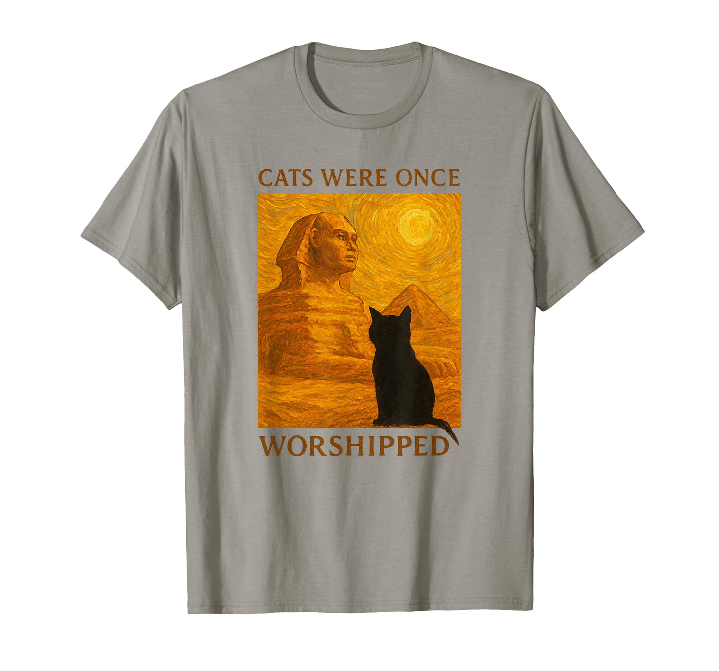 Cat God Worshipped Ancient Egypt Sphinx Funny Cat Meme T-Shirt