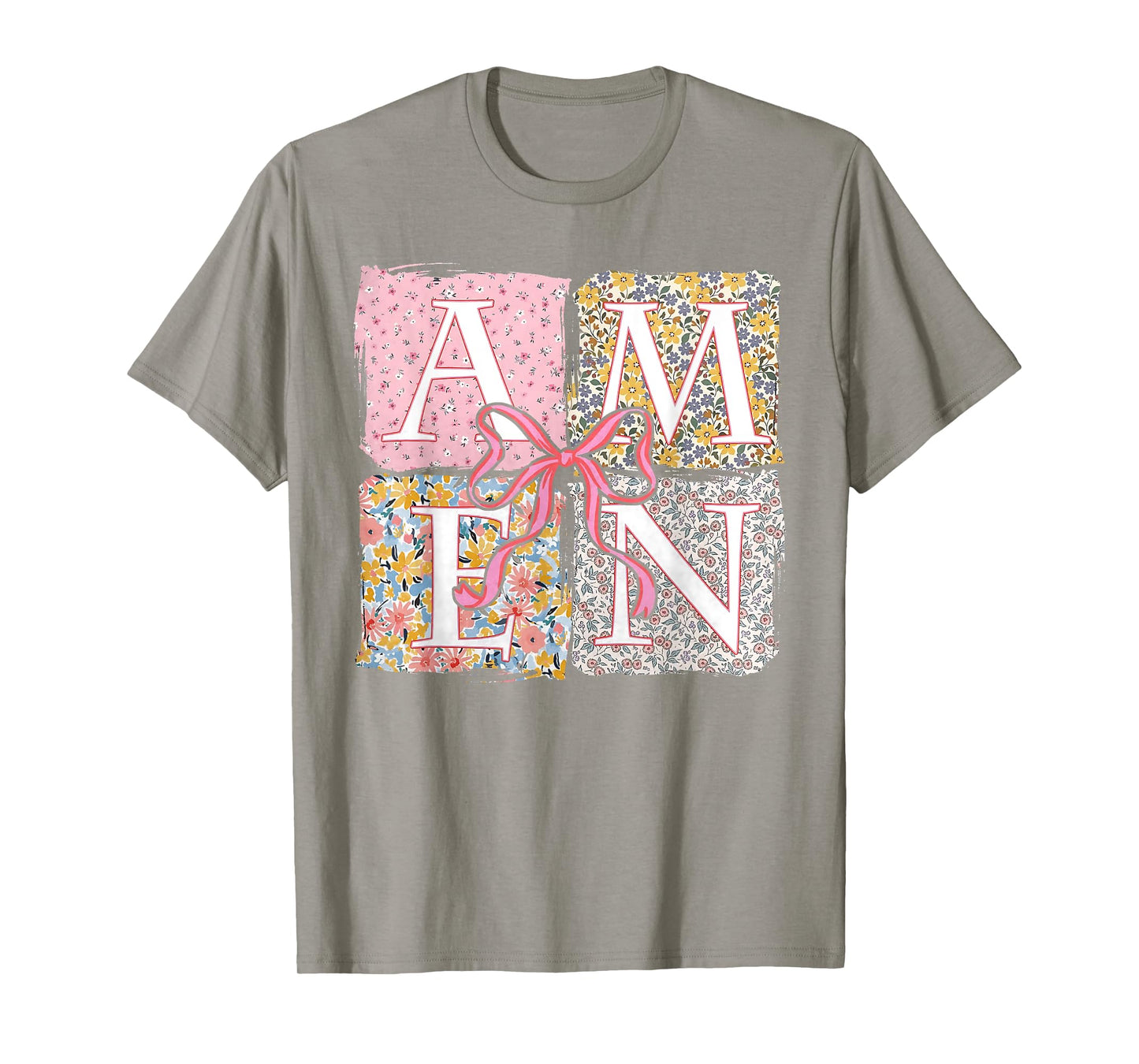 Floral Amen Retro Christian Easter Bible Verse God Faith T-Shirt