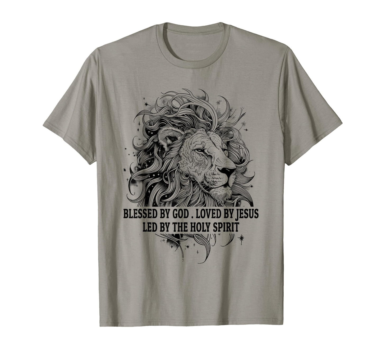 Blessed by God Loved by Jesus Religious Christian Lion Gift T-Shirt