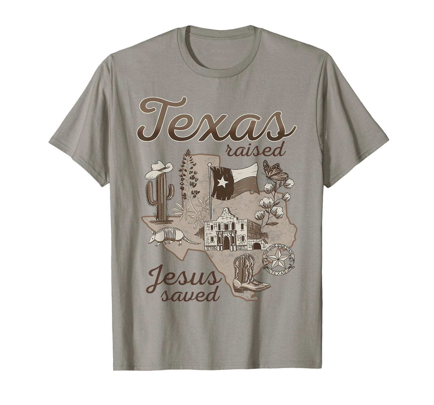 Texas Raised Jesus Saved T-Shirt