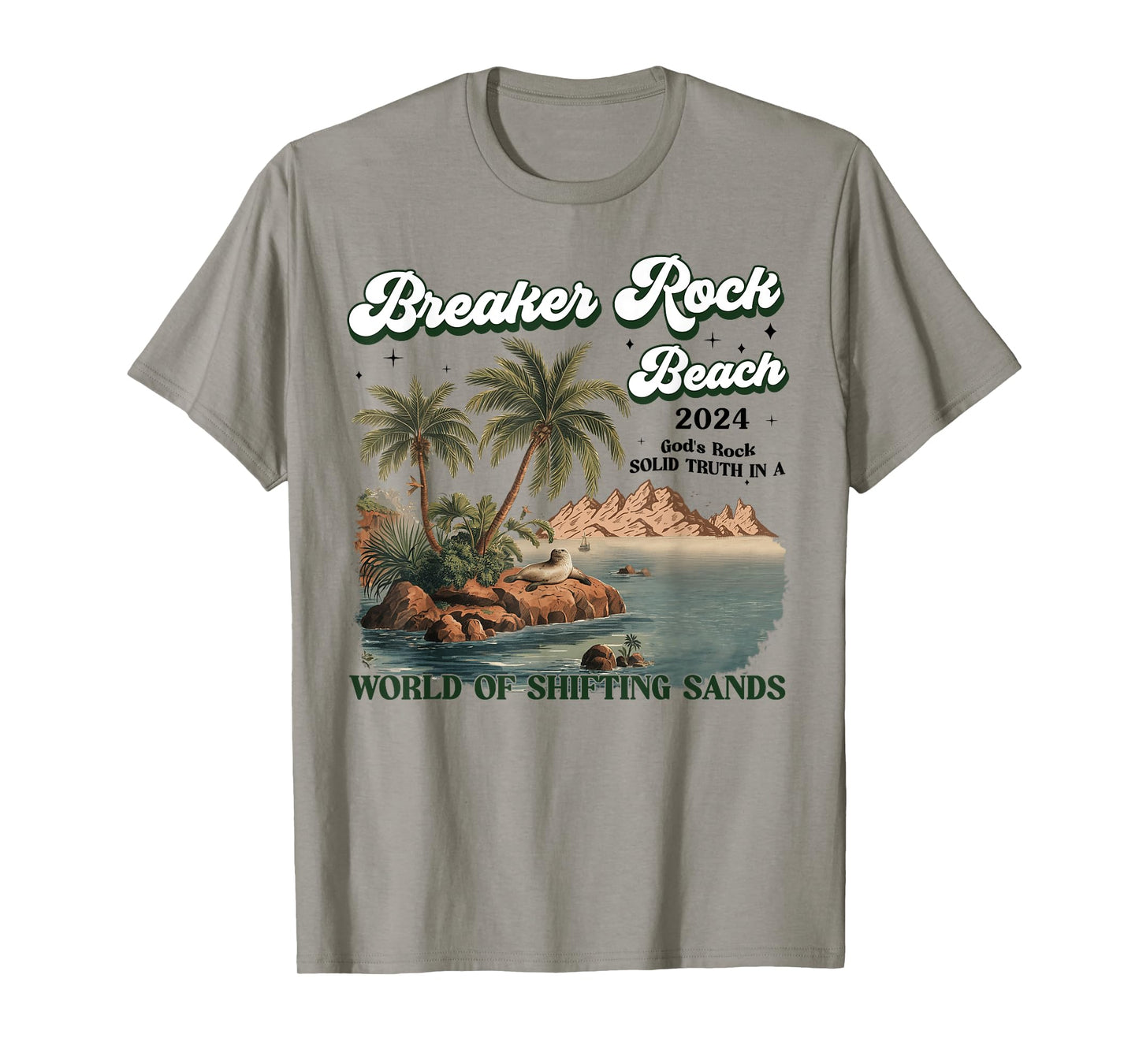 Breaker Rock Beach God's Rock Solid Beach VBS 2024 Retro T-Shirt for Men Women