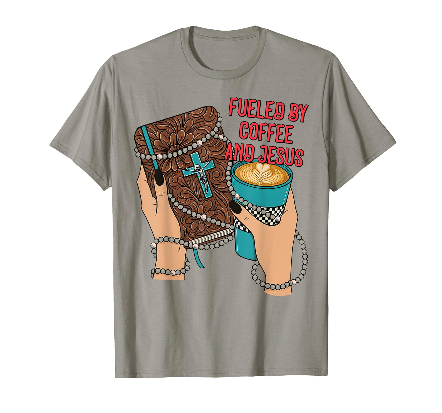 Fueled by Coffee and Jesus Western Christian Faith Cowgirl T-Shirt