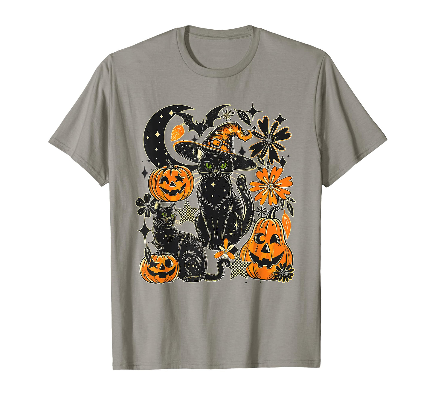 Black cat Pumpkin Halloween T-Shirt