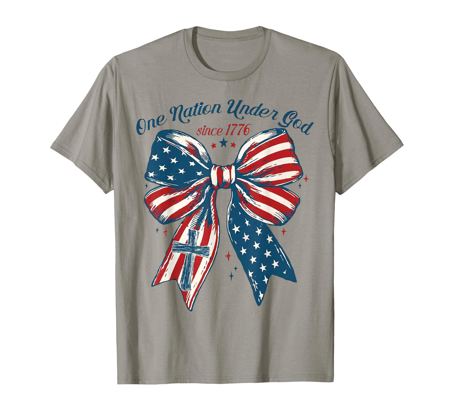 One Nation Under God Flag 4th Of July Patriotic Christian T-Shirt