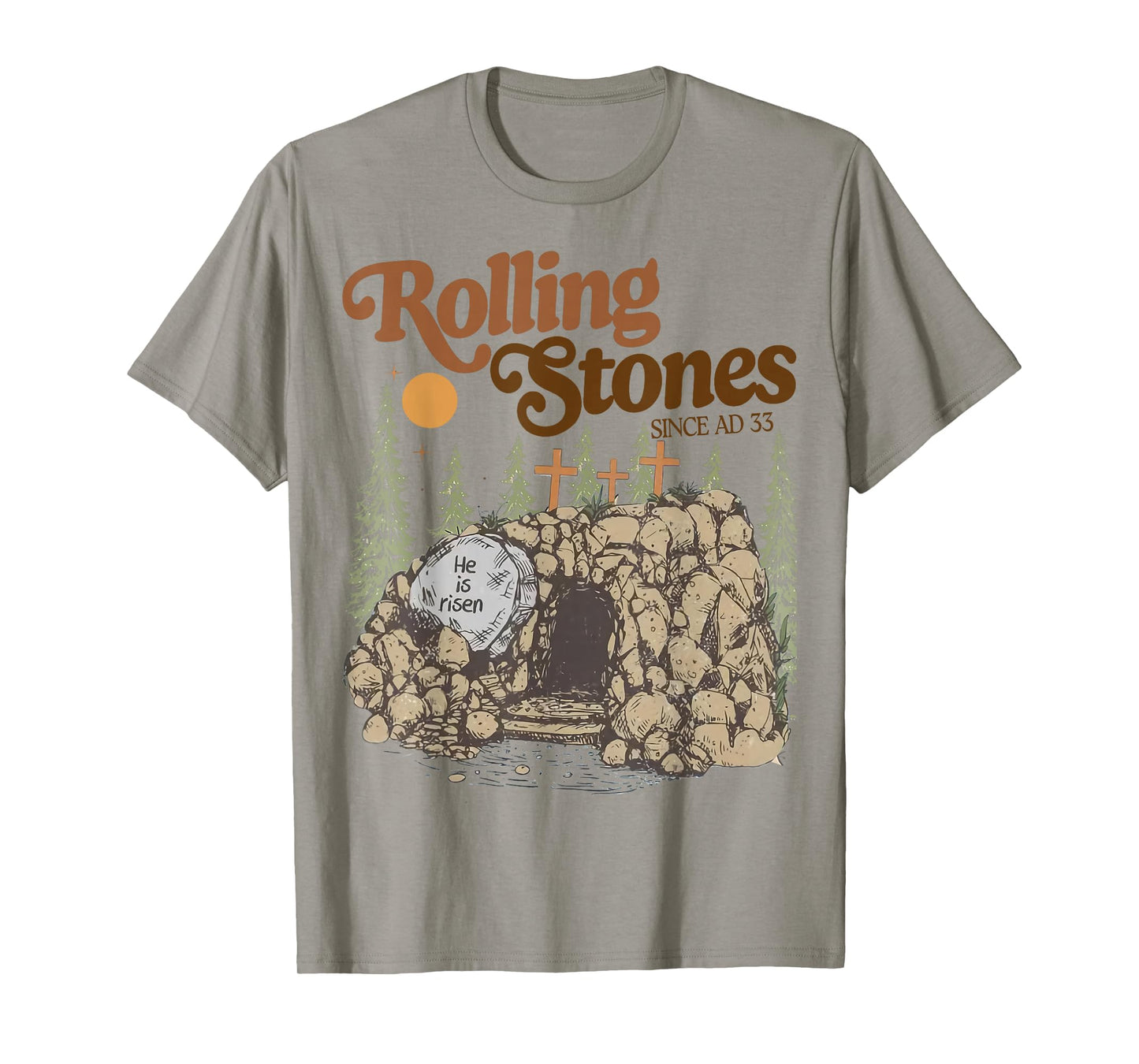 The Stone Was Rolled Away He Is Alive Retro Christian Easter T-Shirt