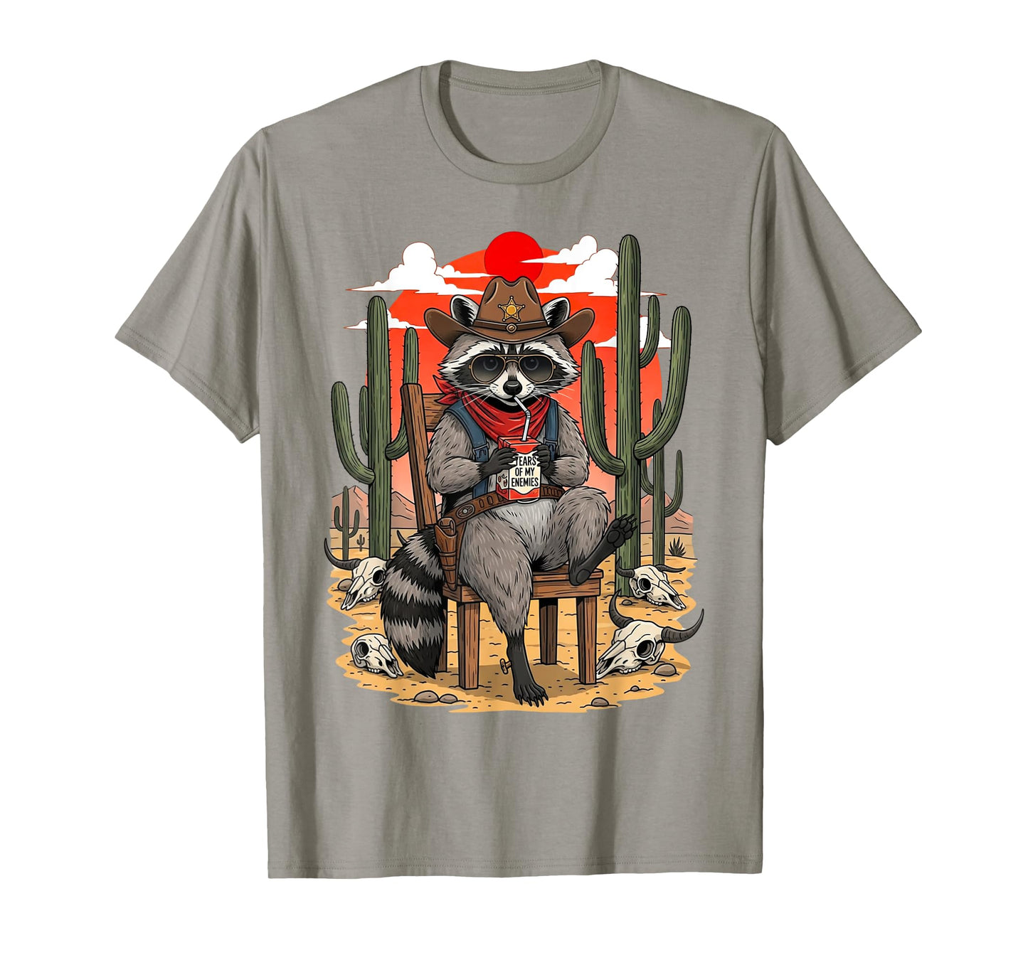 Country Cowboy Raccoon Rodeo Cowgirl Funny Western Texas T-Shirt