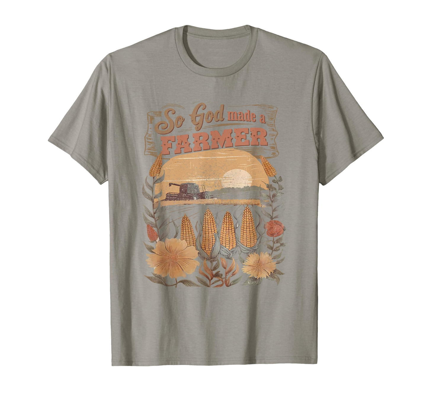 So God Made a Farmer Boho Flower Christian Aesthetic Summer T-Shirt