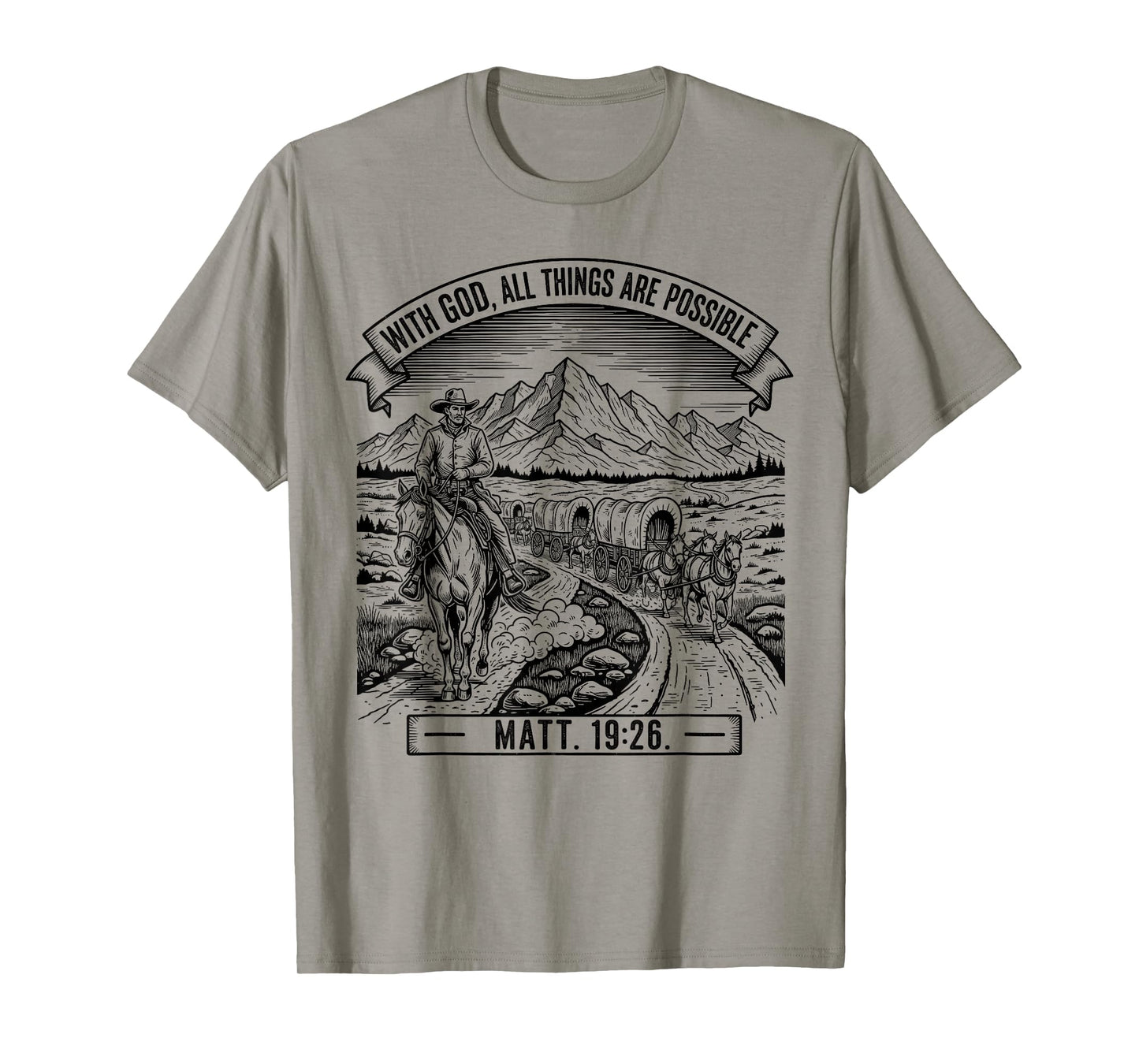 Cowboy Bible Scripture Verse Western Jesus for Men Faith T-Shirt