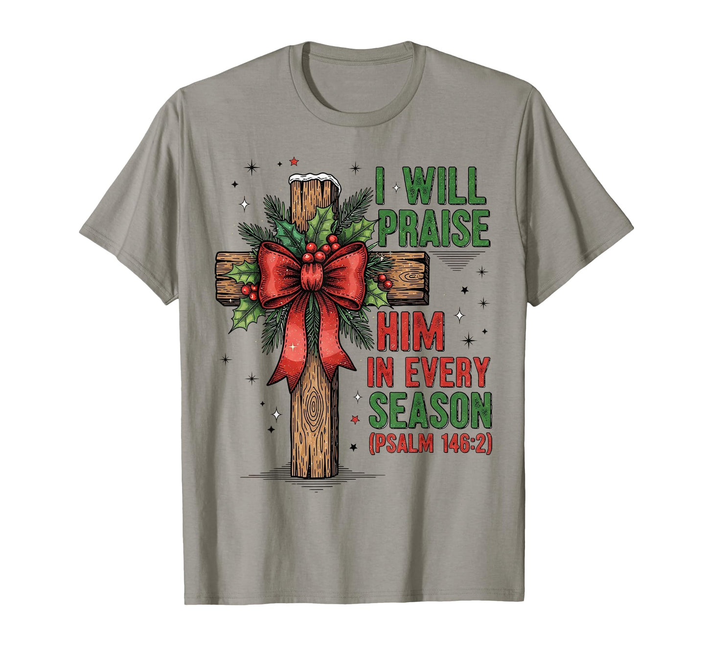 Jesus Christmas Cross Retro Bible Verse Faith Holiday T-Shirt