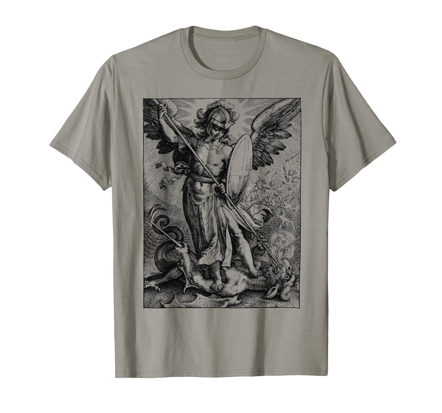 Saint Michael the Archangel Defeating Satan Christian T-Shirt
