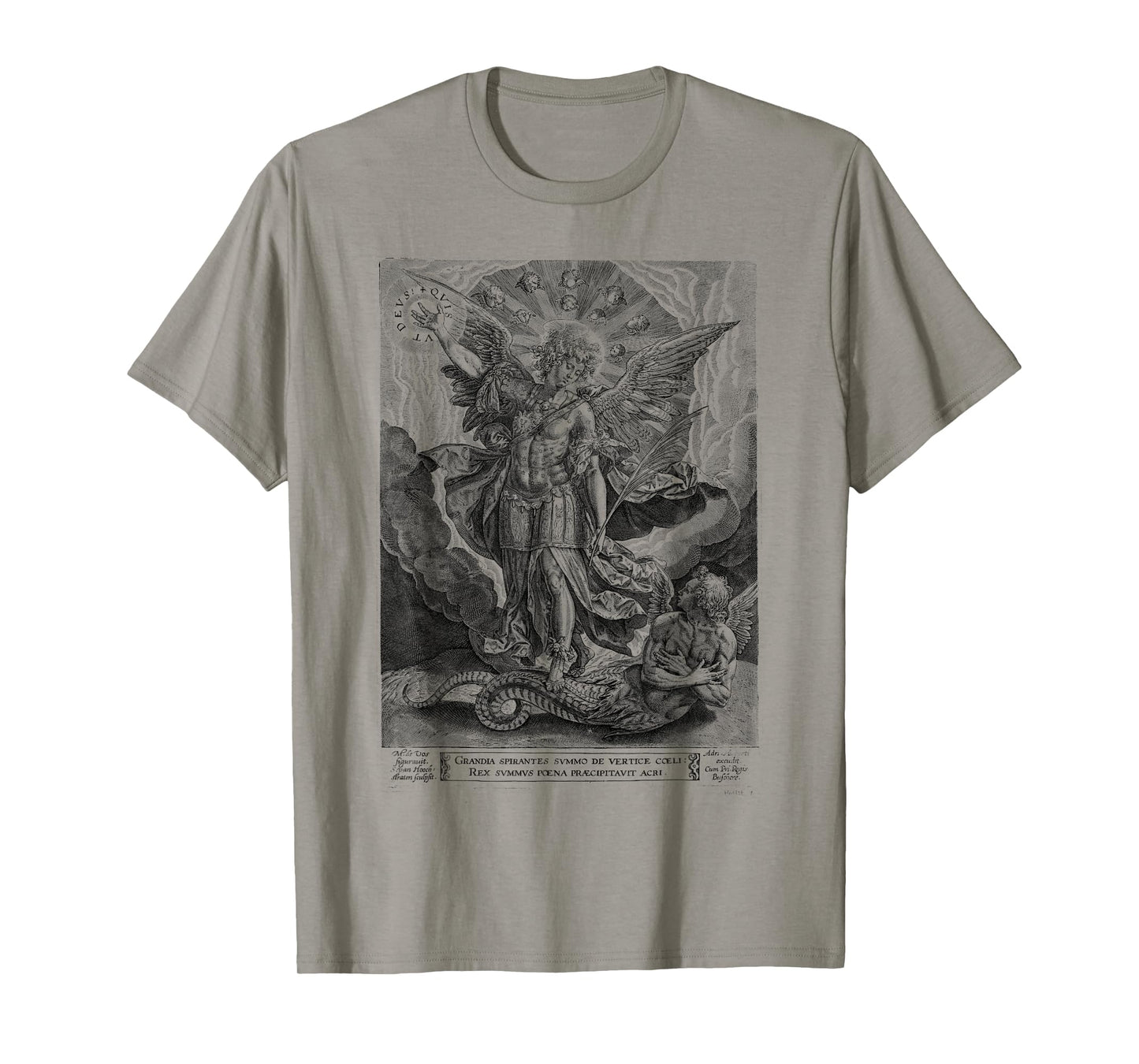 Saint Michael the Archangel Defeating Satan Christian T-Shirt