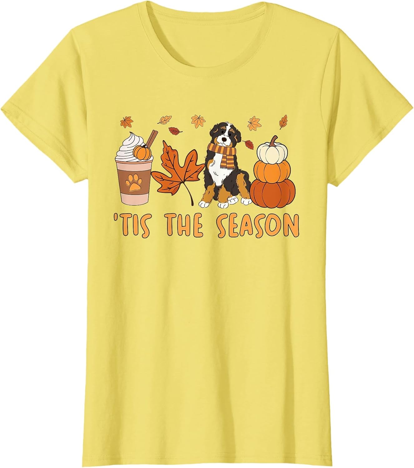 Tis The Season Bernedoodle Dog Fall Autumn Pumpkin Coffee