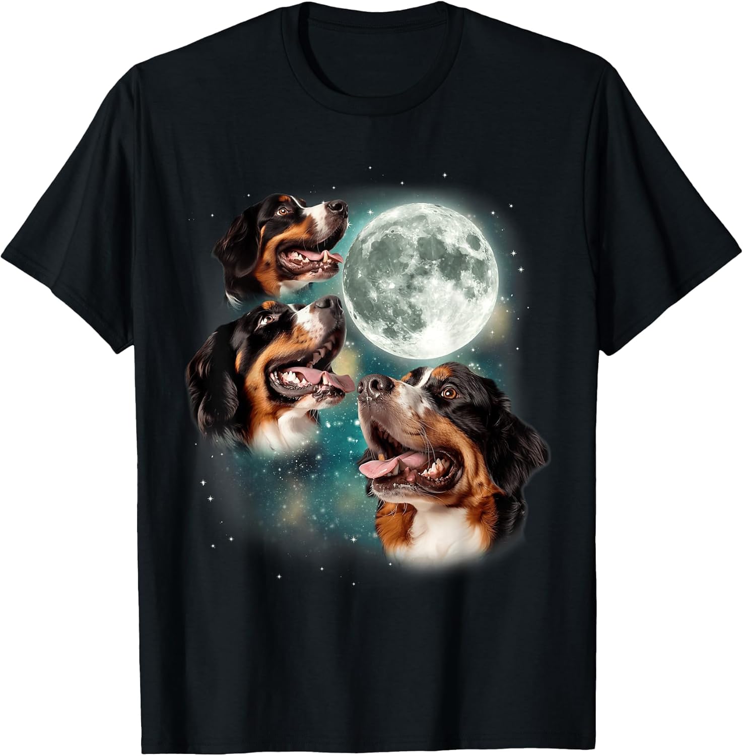 Bernese Mountain Dog Moon | 3 Howling Canines Parody Dog