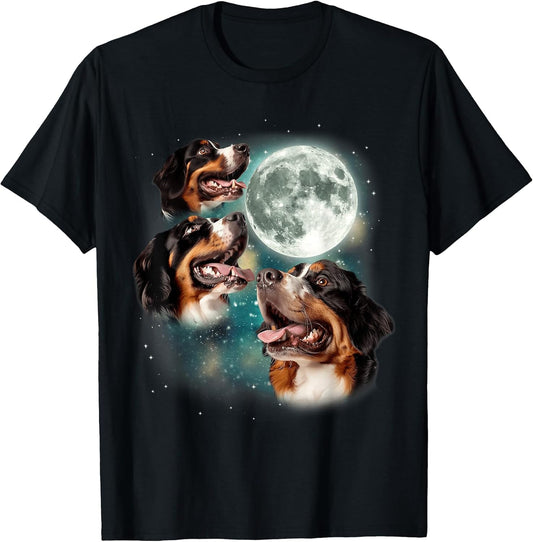 Bernese Mountain Dog Moon | 3 Howling Canines Parody Dog