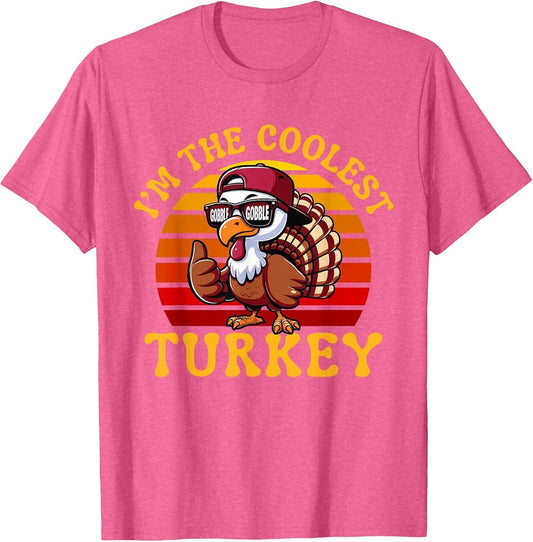 Funny Thanksgiving Kids I'm The Coolest Turkey Men & Boy's