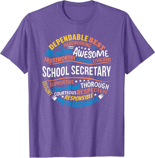 School Secretary Shirts Funny Appreciation Gifts Week