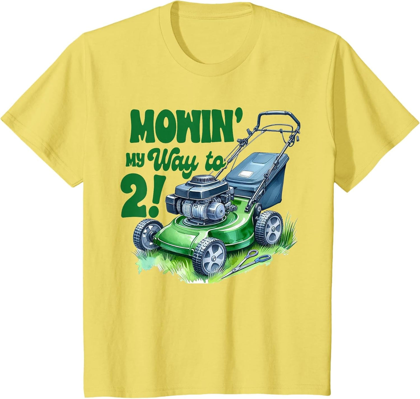 Kids 2nd Birthday Boy Lawn Mowing Second Bday Mowin' My Way to 2