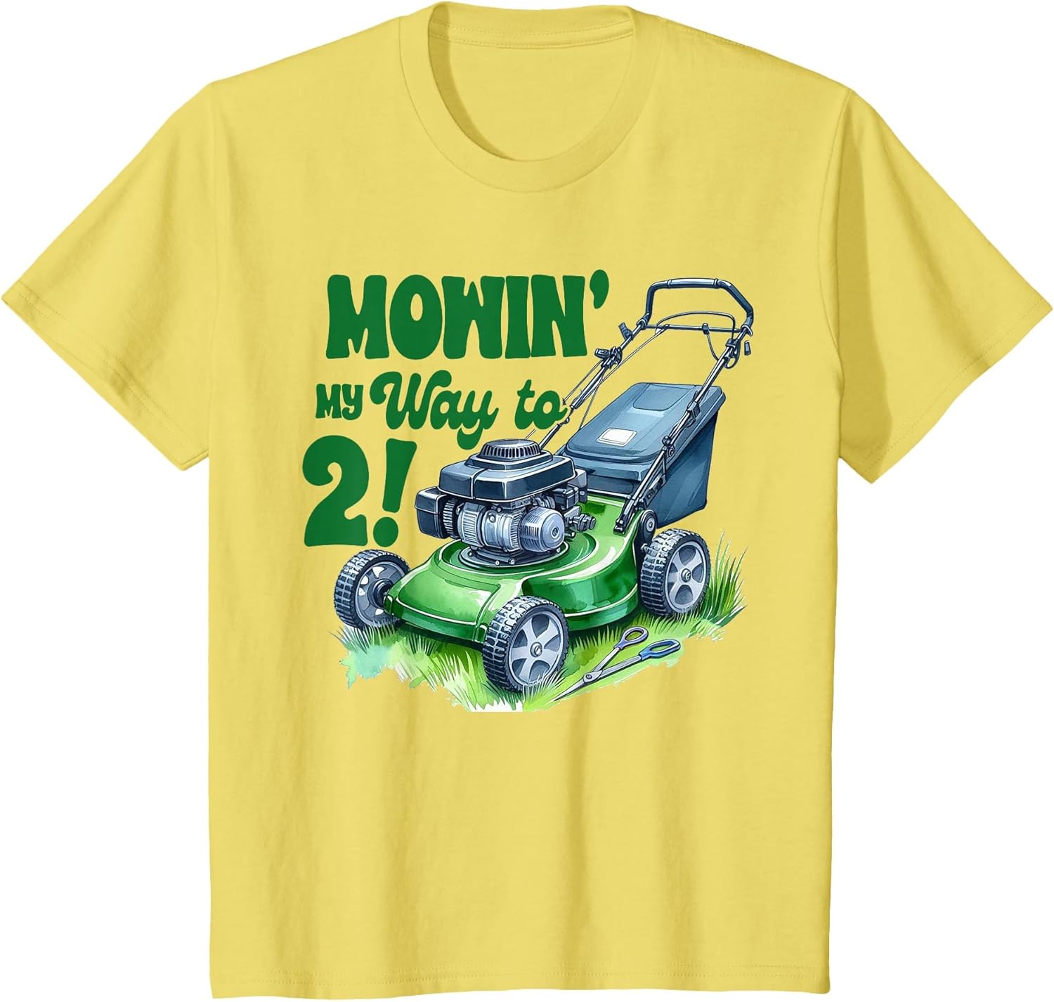 Kids 2nd Birthday Boy Lawn Mowing Second Bday Mowin' My Way to 2
