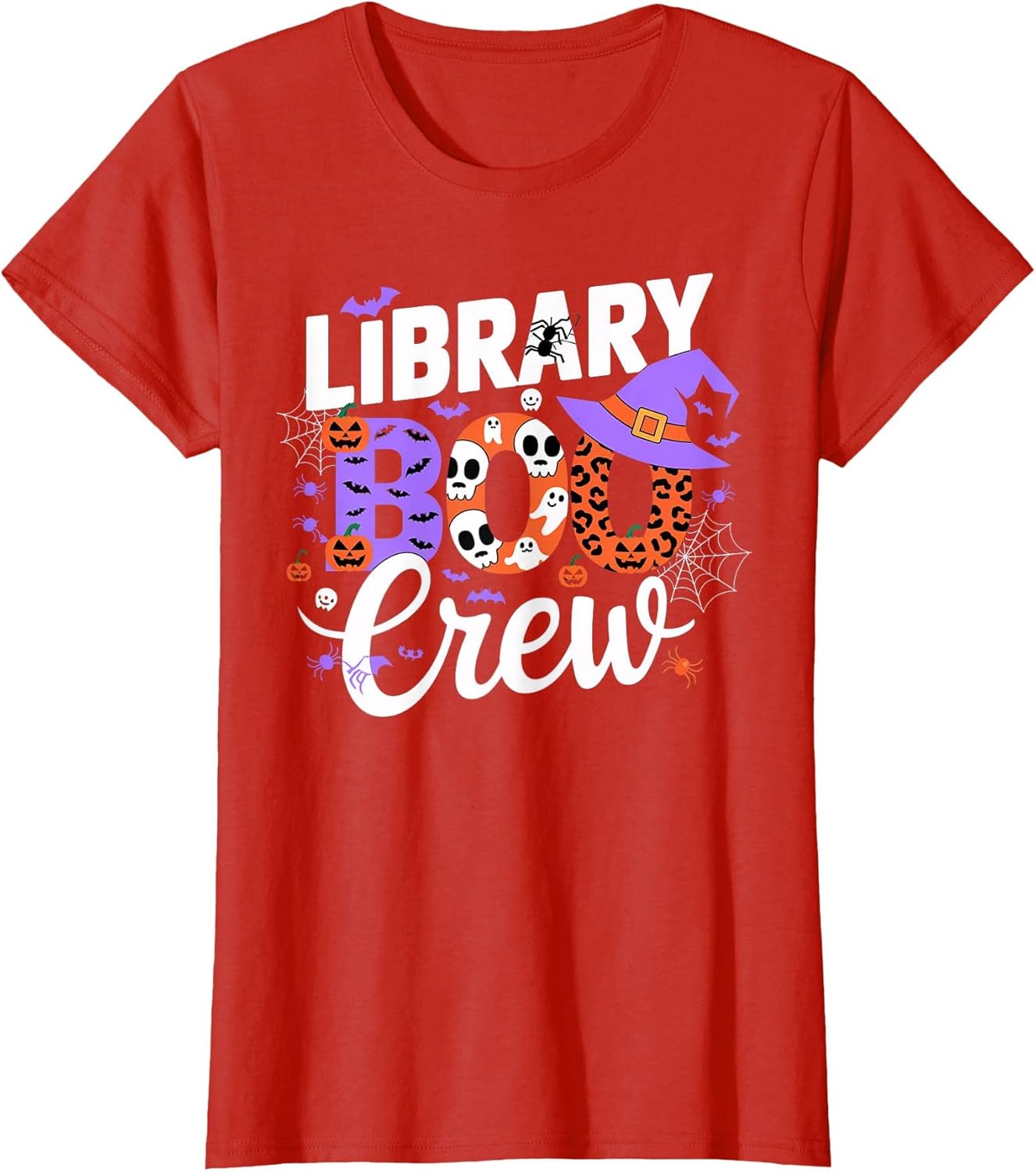 Library Boo Crew School Librarian Halloween Men Women Scary