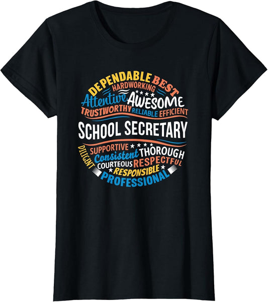 School Secretary Shirts Funny Appreciation Gifts Week