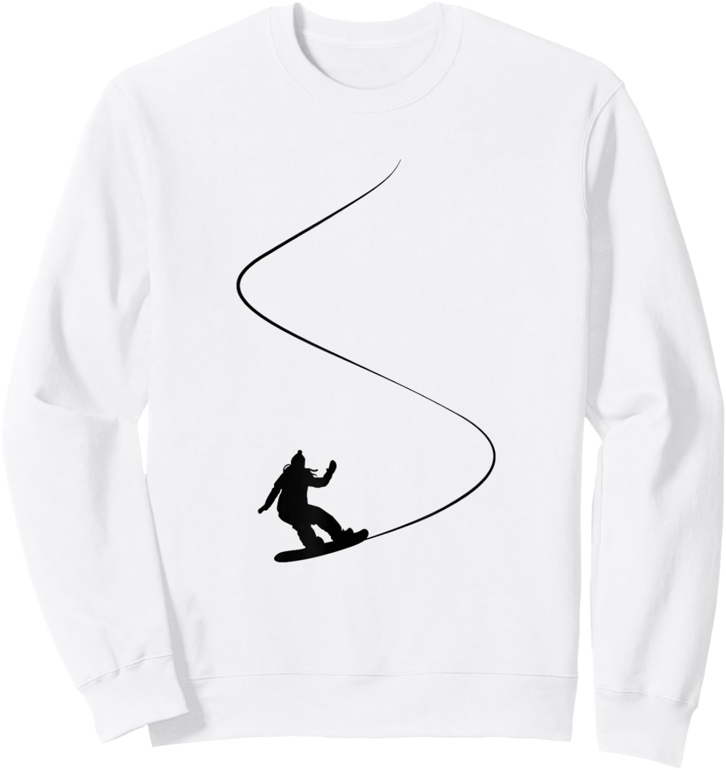 Drawn Simple Snowboard Girl Sweatshirt - Sweatshirt | White