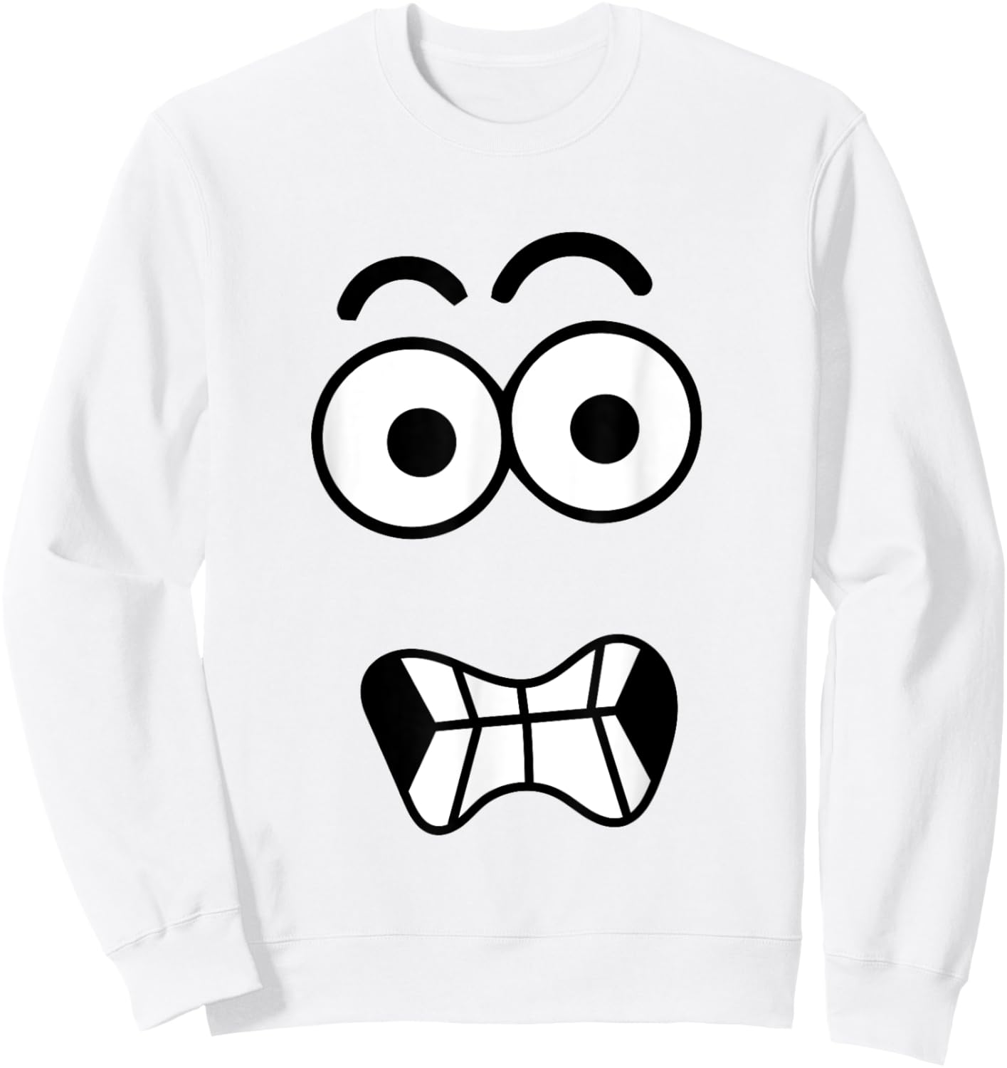 Funny Carrot Face Spooky Eyes Cracked Smile Halloween Sweatshirt - Sweatshirt | White