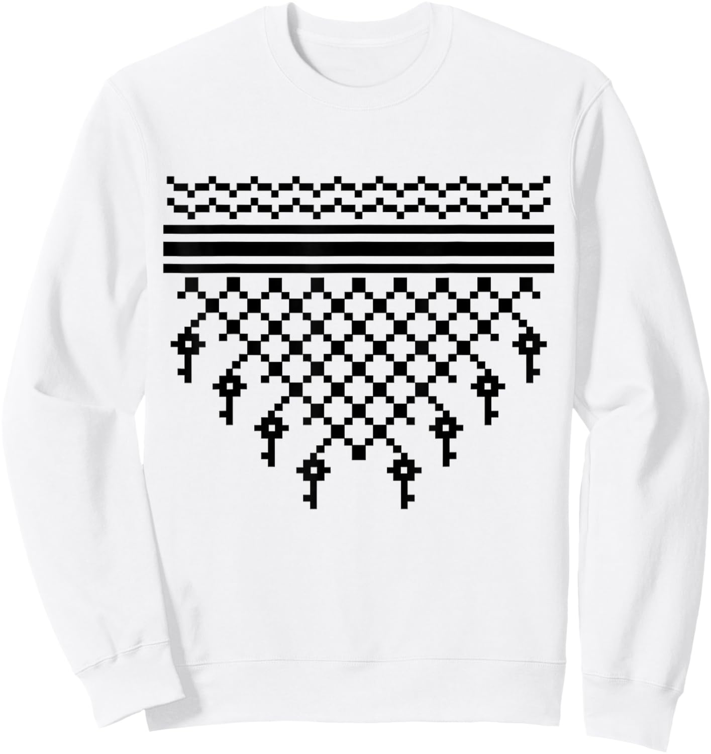 Palestine Keffiyeh Palestinian Tatreez Key Return Palestine Sweatshirt - Sweatshirt | White
