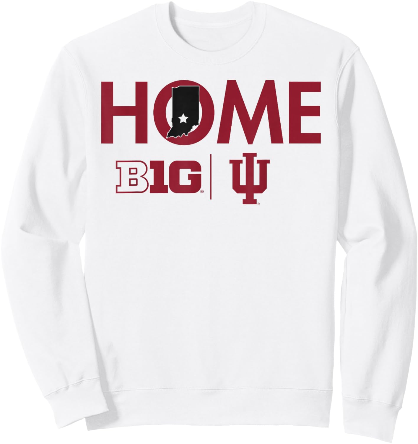 Indiana Hoosiers Big 10 Home White Officially Licensed Sweatshirt - Sweatshirt | White