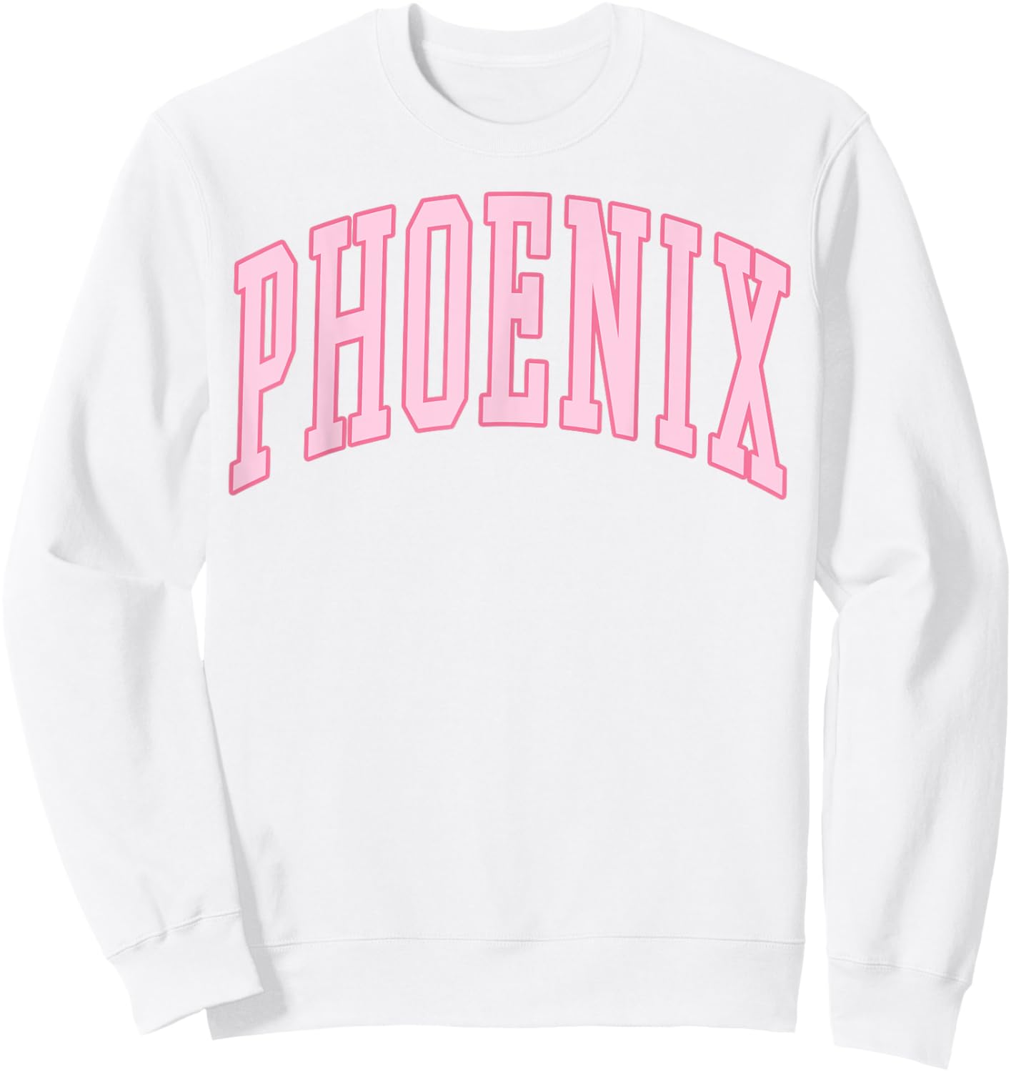 Phoenix Vintage Preppy Varsity Pink Sports Sweatshirt - Sweatshirt | White