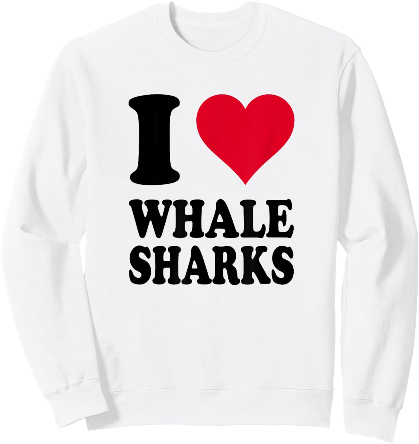 Red Heart I Love Whale Sharks Sweatshirt - Sweatshirt | White