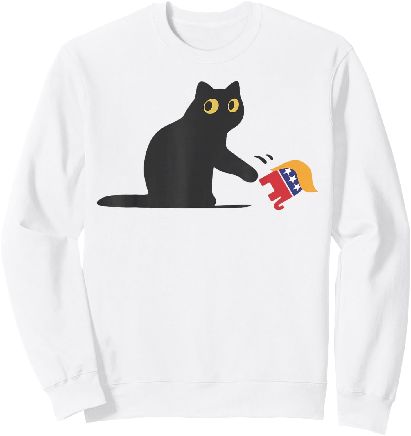 Cat Ladies for Kamala Harris Donald Trump 2024 Sarcastic Sweatshirt - Sweatshirt | White