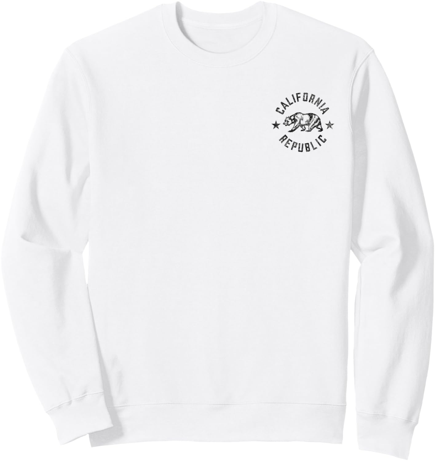 California Republic State Flag Grizzly Bear Sweatshirt - Sweatshirt | White