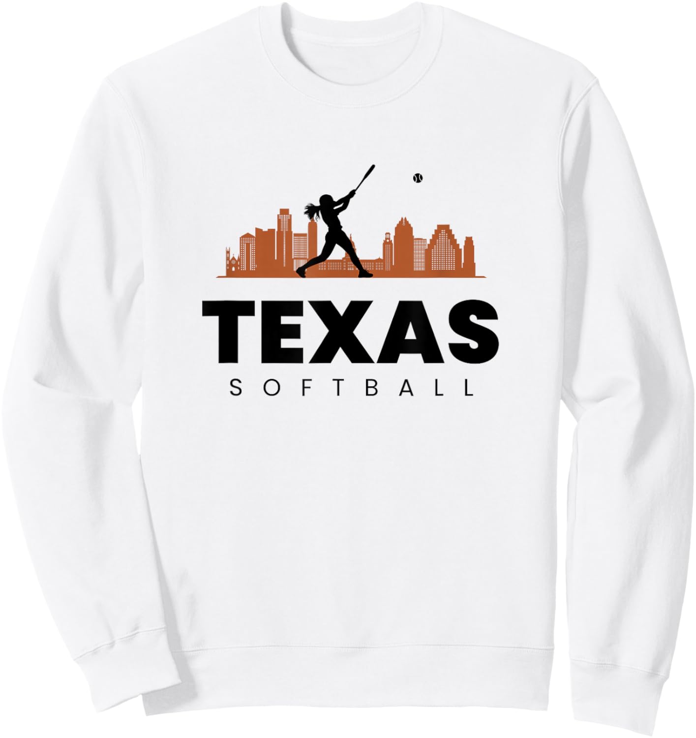 Texas Softball Vintage Minimalist City Retro Softball Lover Sweatshirt - Sweatshirt | White
