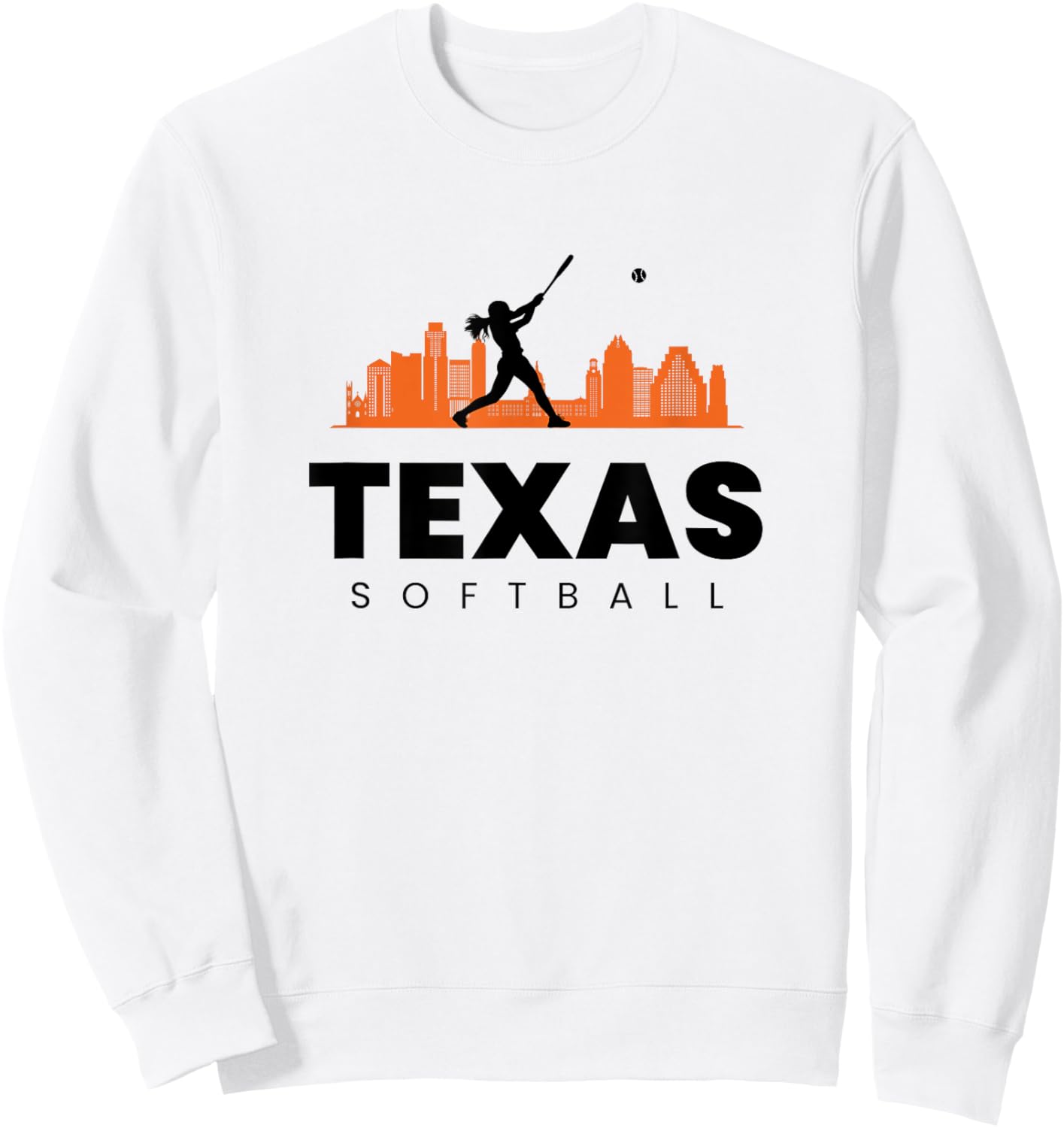 Texas Softball Vintage Minimalist City Retro Softball Lover Sweatshirt - Sweatshirt | White