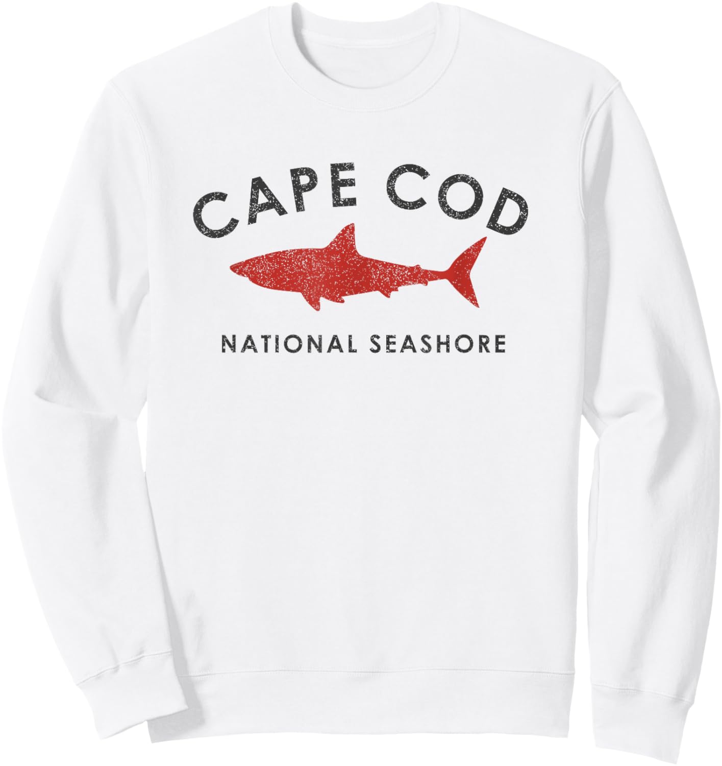 Vintage Cape Cod Shark Retro Throwback Boys Girls Souvenir Sweatshirt - Sweatshirt | White