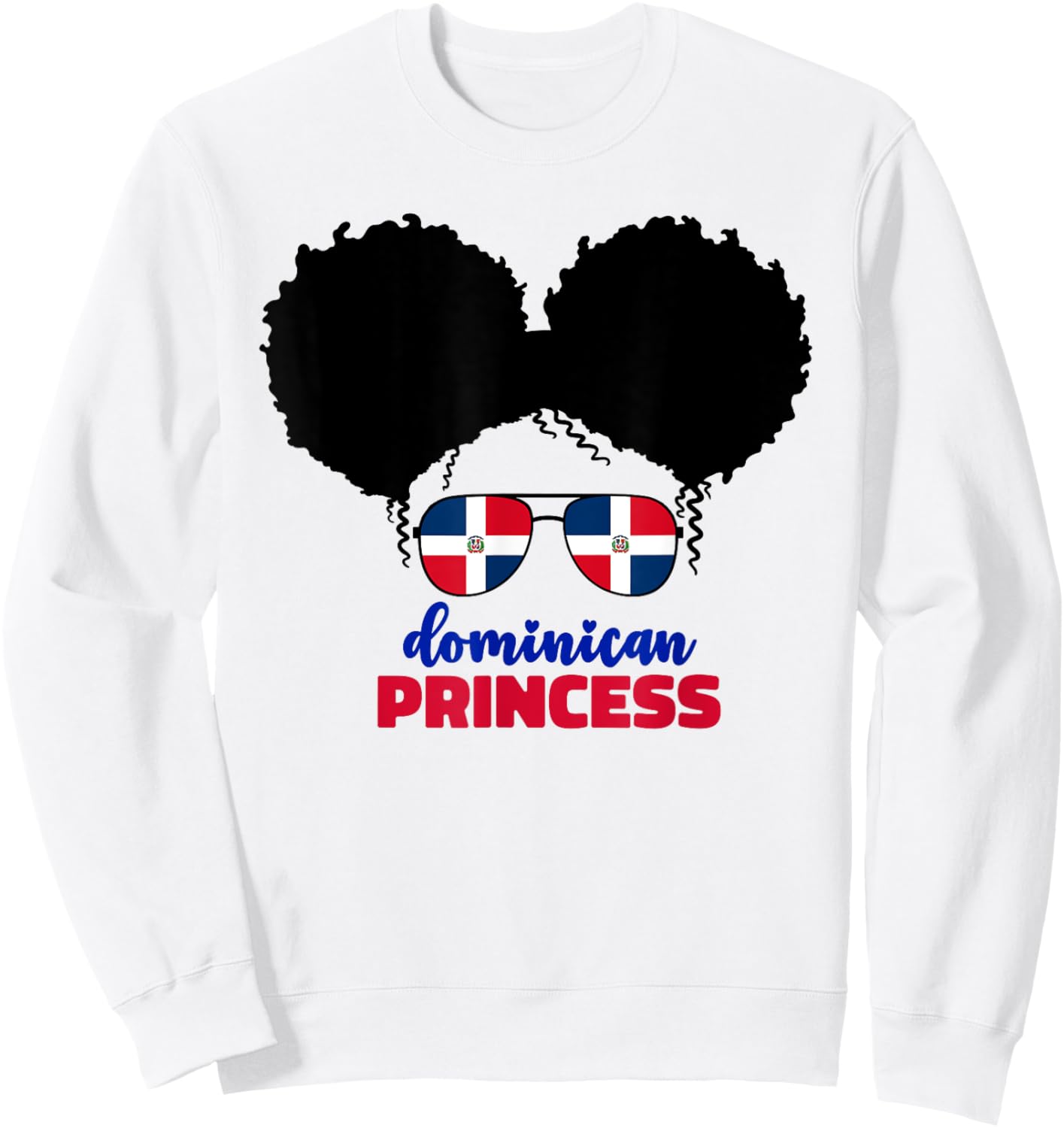 Dominican Princess Girl Baby Kids Republic Dominicana Flag Sweatshirt - Sweatshirt | White