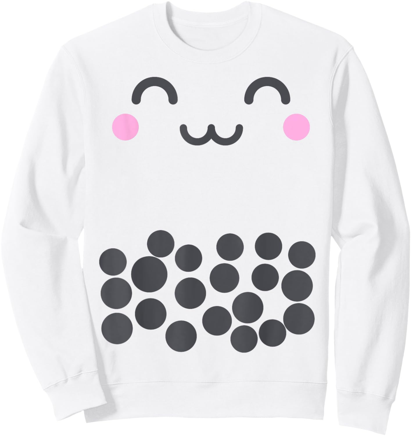 Cute Kawaii Boba Bubble Tea Costume For Kids and Toddlers Sweatshirt - Sweatshirt | White