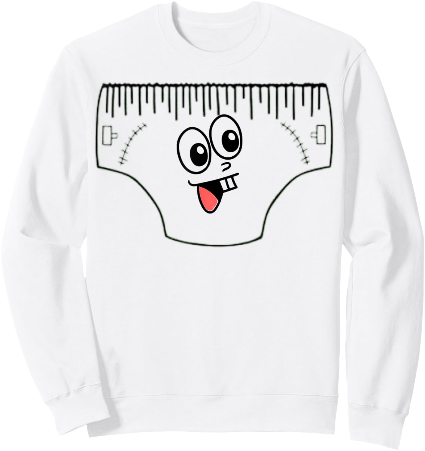 Funny Creepy Pair Of Underwear Face Costume Sweatshirt - Sweatshirt | White