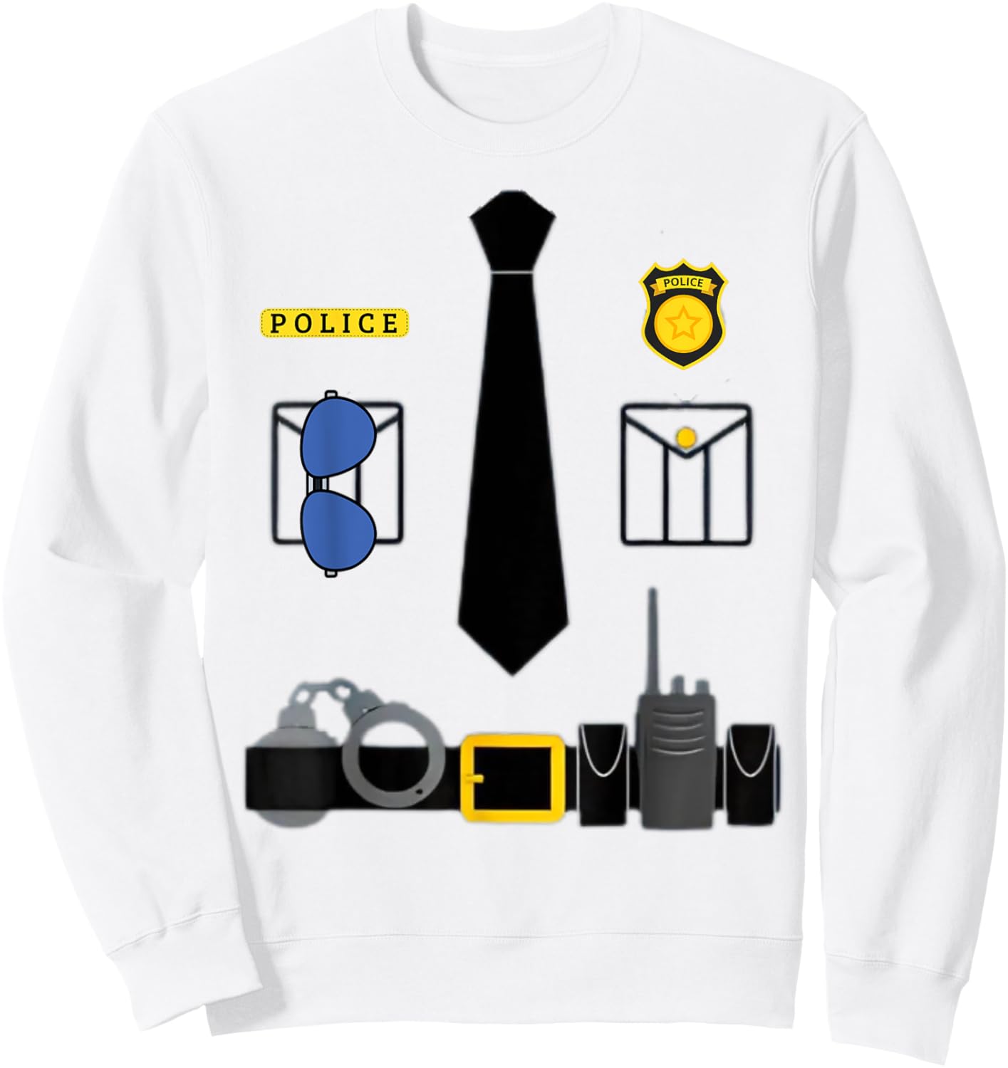Halloween Policeman Costume Halloween Police Officer Costume Sweatshirt - Sweatshirt | White