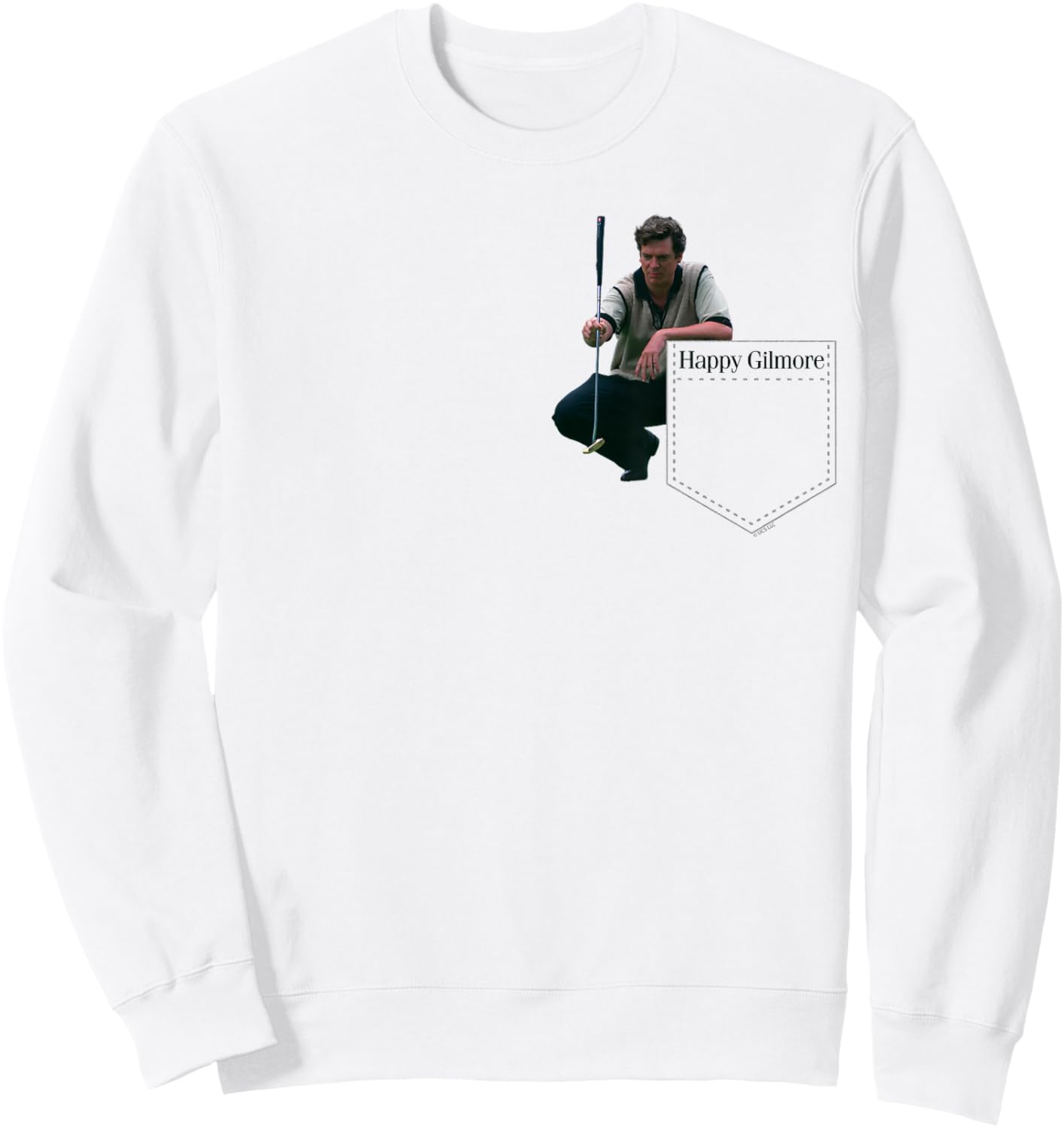 Happy Gilmore Shooter McGavin Putter Pocket Hit Sweatshirt - Sweatshirt | White
