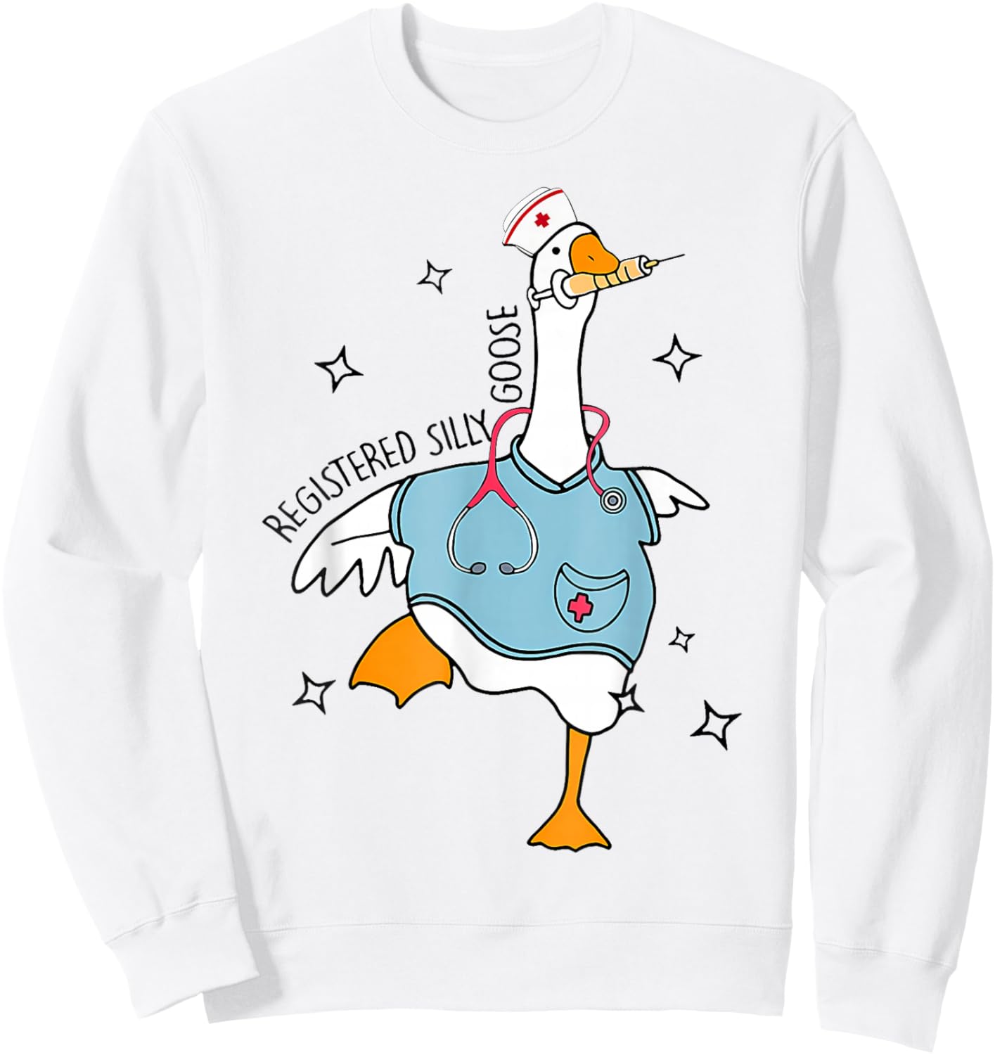 Nurse Registered Silly Goose Nursing School Nursing Rn Sweatshirt - Sweatshirt | White