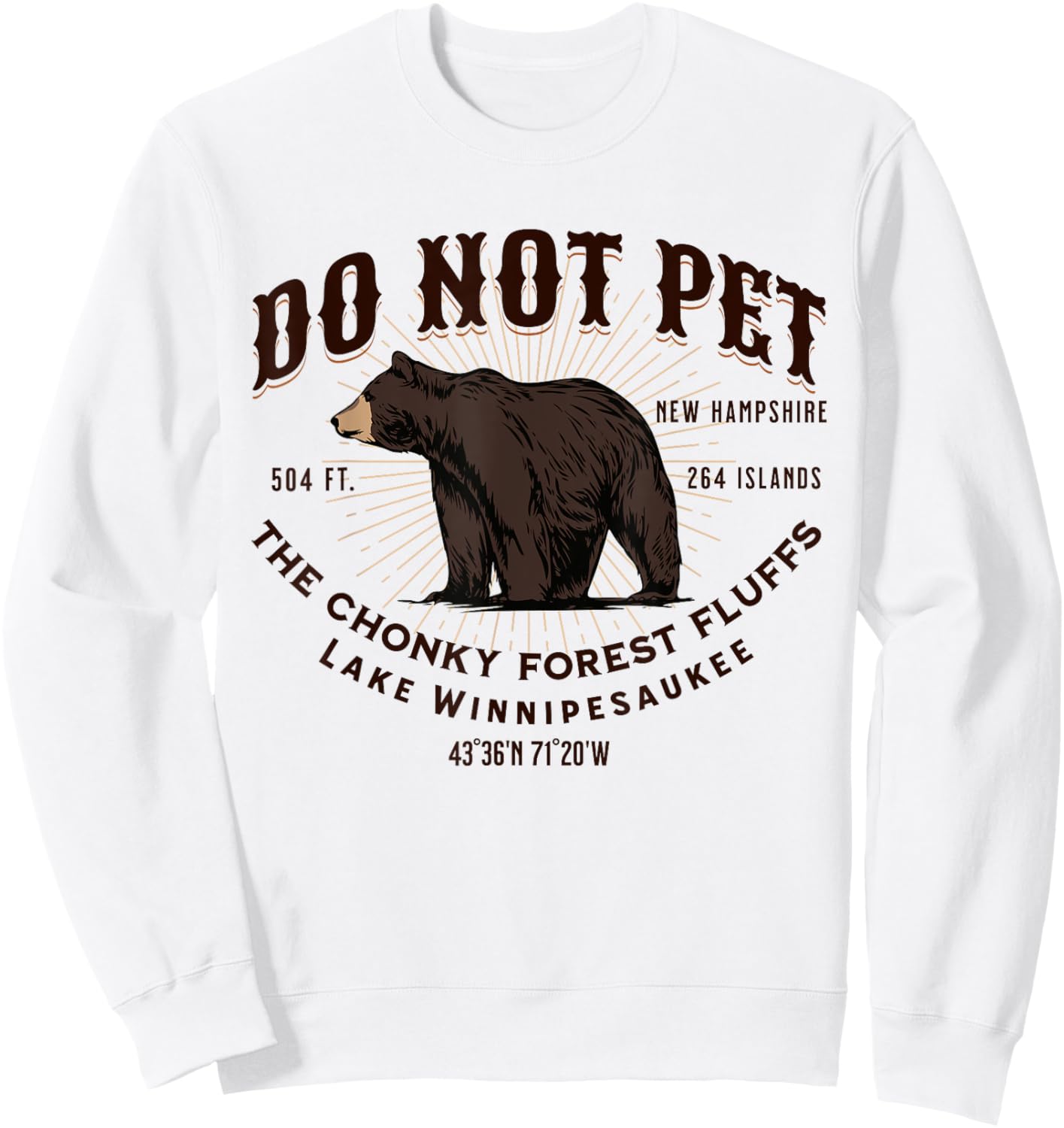 Lake Winnipesaukee New Hampshire Black Bear Funny Souvenir Sweatshirt - Sweatshirt | White