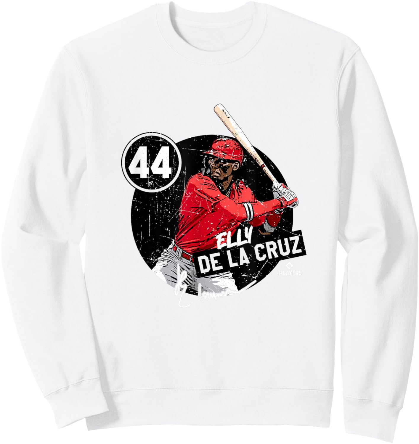 Elly De La Cruz | Cincinnati MLBPA - Red, Small, -Adult, Short Sleeve, Classic Fit, Polyester, Letter Print, Game Theme Sweatshirt - Sweatshirt | White