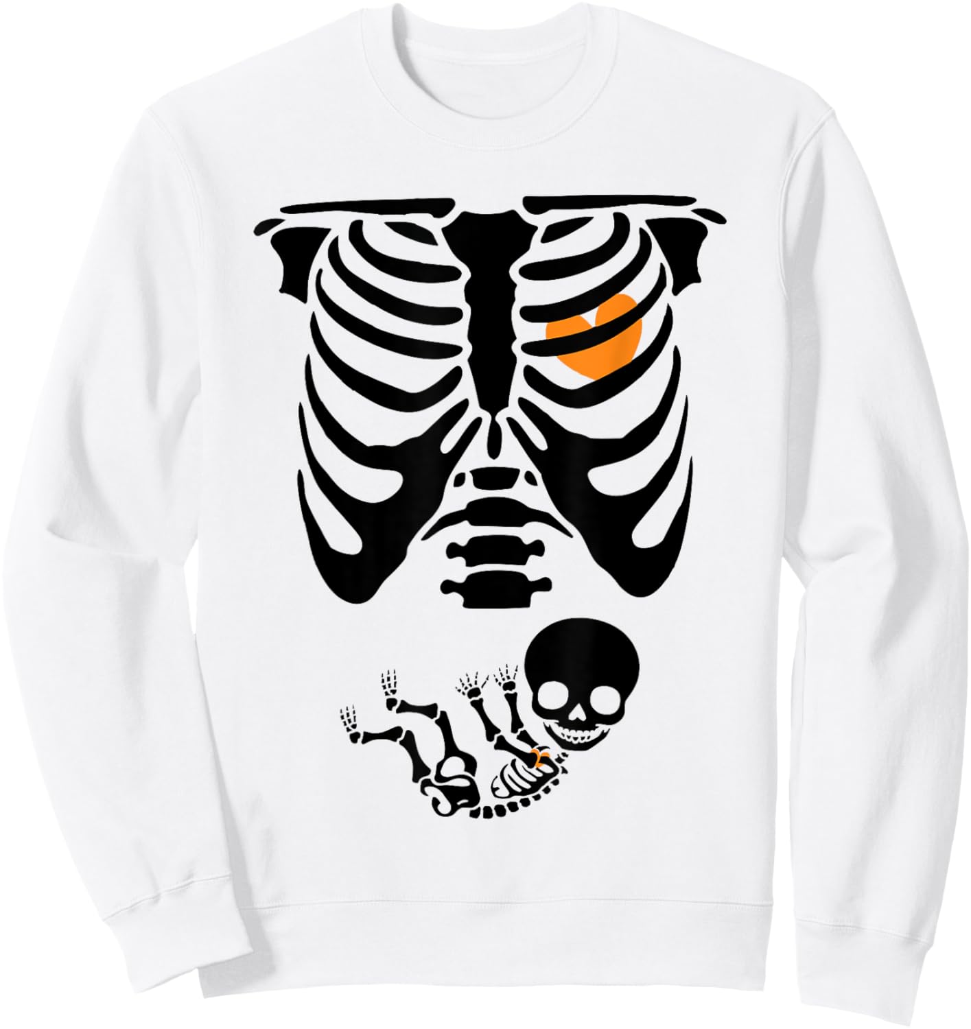 Skeleton Pregnancy Halloween Spooky Mom To Be Baby Reveal Sweatshirt - Sweatshirt | White