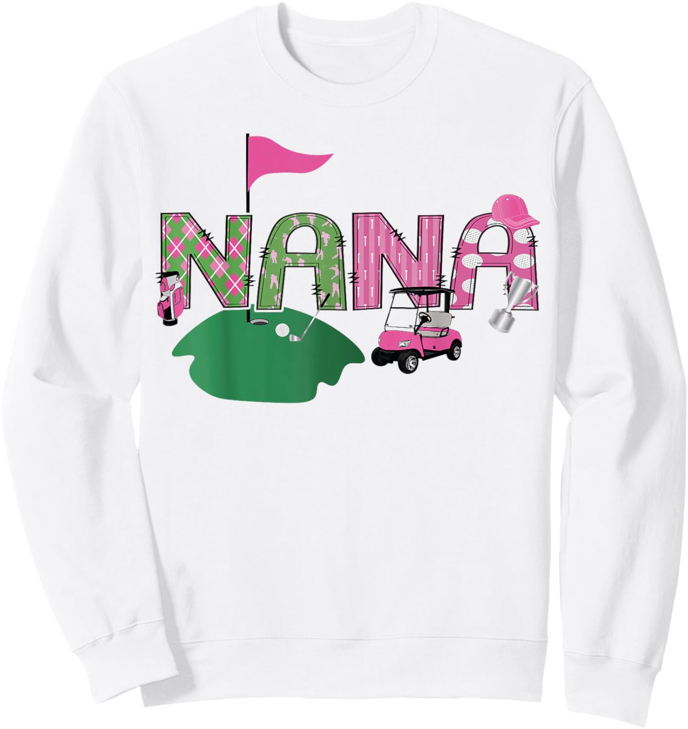 Golf Nana Hole In One Golf 1St Birthday Party Sweatshirt - Sweatshirt | White